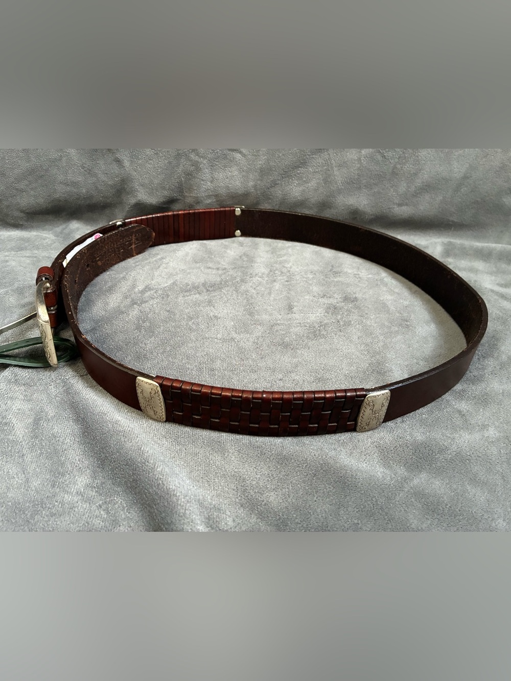 Women’s Fossil Brown Leather Belt with Silver Buckle - Picture 9 of 13